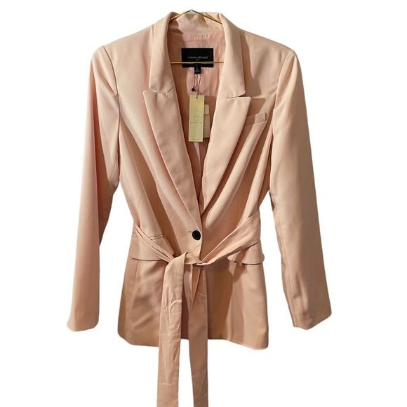 Banana Republic Factory Pink Blush Tie Waist Blazer Size 10 NWT - Picture 1 of 11